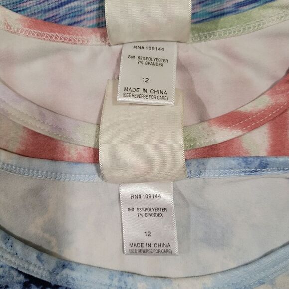 Jenna & Jessie Size 12 Tie-Dye Long Sleeve Tops with Glitter Accents Bundle - Picture 3 of 6